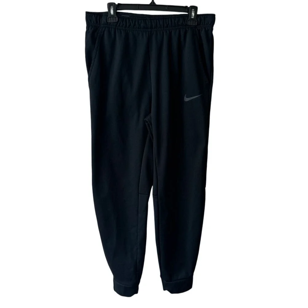 Nike Men Therma fit Pants Tapered Training L Black Athletic Workout Jogger Sport